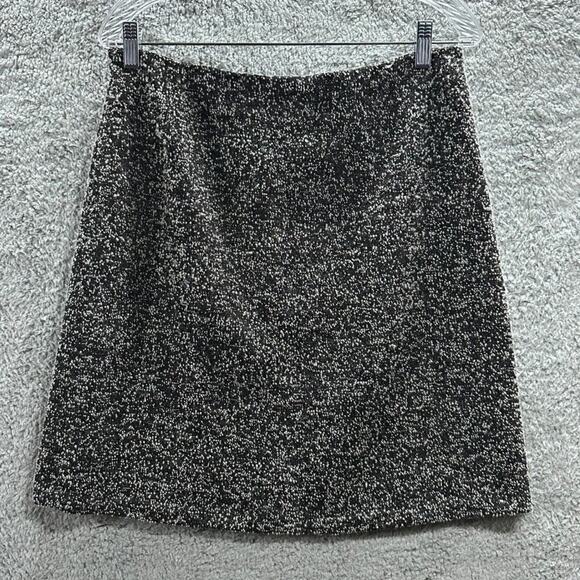 Monica Bianco Milano Women's Size 12 Wool Blend Pencil Skirt Black White Texture - Picture 1 of 9